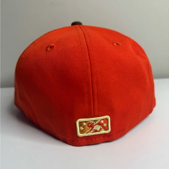 Round Rock Express 59FIFTY Fitted Hat – Orange & Brown – New Era – Size 7 1/4 - Picture 4 of 7